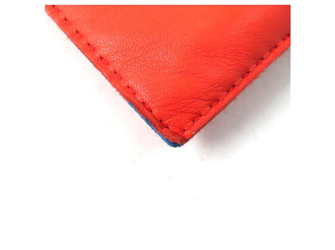 Pochette Cosmetica Hermès Anjou Milo Swift Blu Arancione - vista 6
