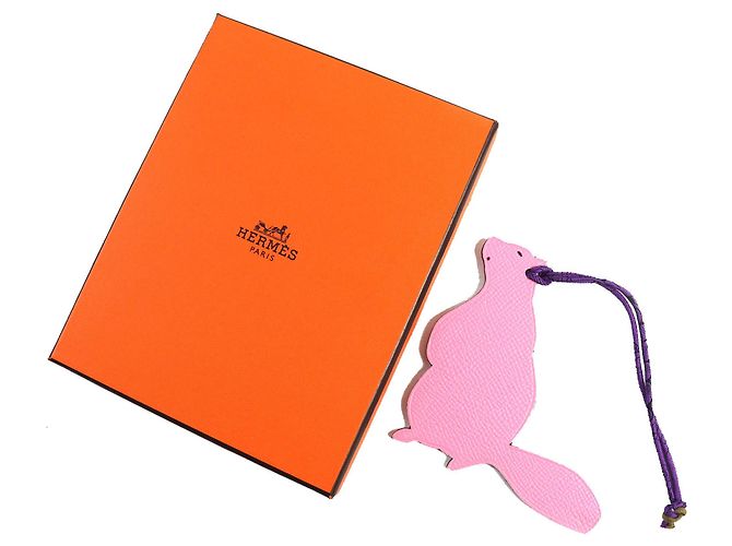 Hermès Petit H Biber Epsom Togo Taschenanhänger Pink Orange - Ansicht 2