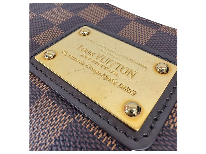 Borsa a Spalla Eva Damier Ebene Louis Vuitton Marrone - vista 15