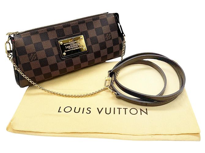 Borsa a Spalla Eva Damier Ebene Louis Vuitton Marrone - vista 20