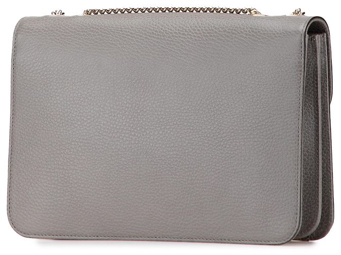 Gucci Crossbody Interlocking G in vitello grigio medio Marrone - vista 2