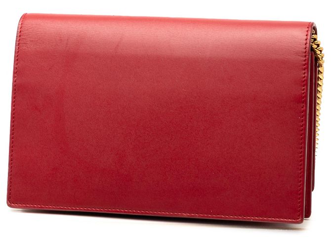 Cartera con cadena Monogram Kate en piel de ternera lisa roja de Saint Laurent con borlas - vista 2
