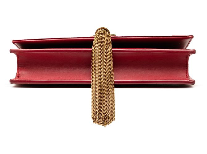 Cartera con cadena Monogram Kate en piel de ternera lisa roja de Saint Laurent con borlas - vista 3