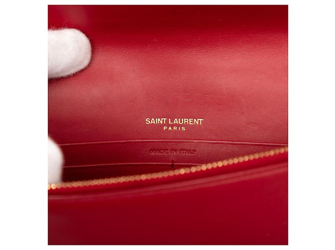 Cartera con cadena Monogram Kate en piel de ternera lisa roja de Saint Laurent con borlas - vista 5