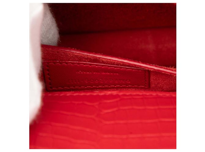 Borsa Sunset Monogram media in croco rosso di Saint Laurent - vista 6