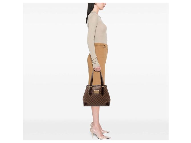 Louis Vuitton Borsa Hampstead MM Damier Ebene Marrone - vista 7