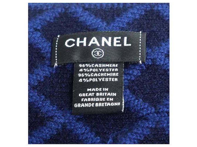 Chanel große gesteppte Schal mit Tasche Blau - Ansicht 4