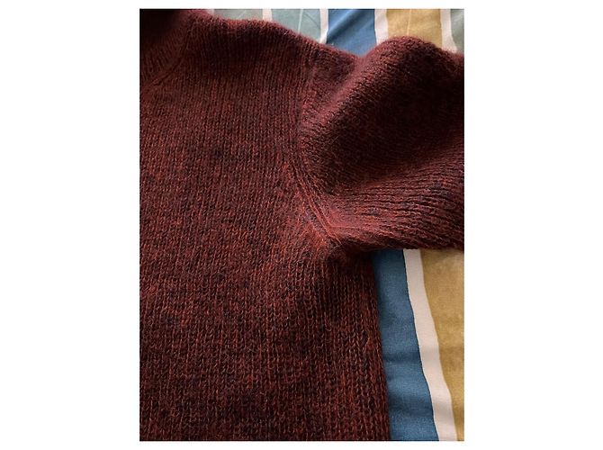 Pull Chanel col roulé oversized bordeaux mohair S - vista 13