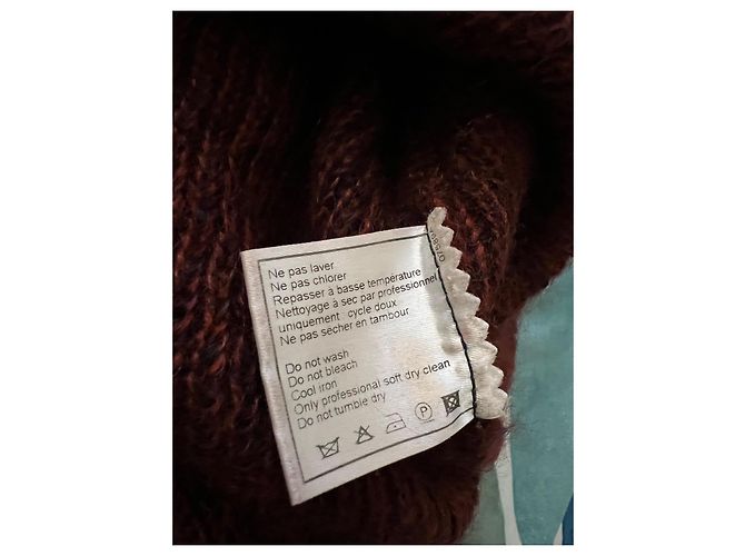 Pull Chanel col roulé oversized bordeaux mohair S - vista 7
