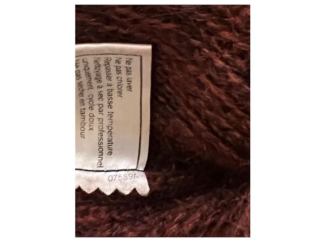 Pull Chanel col roulé oversized bordeaux mohair S - vista 8