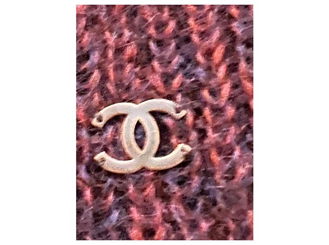 Pull Chanel col roulé oversized bordeaux mohair S - vista 9