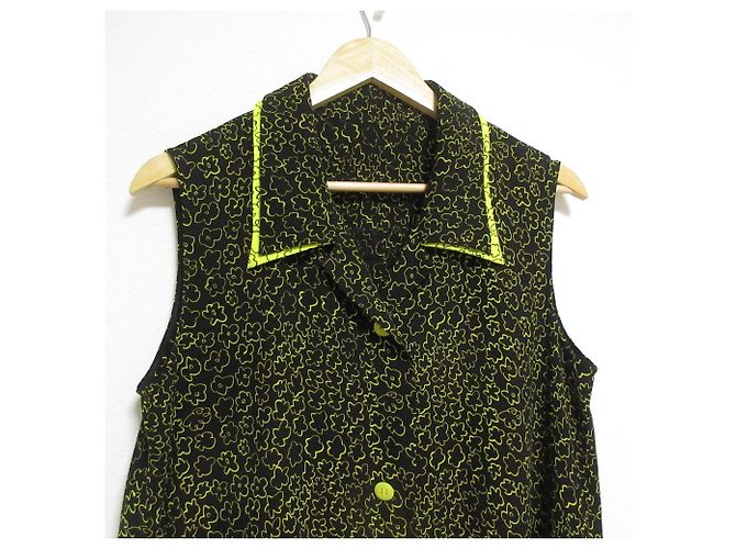 Autre Marque Hiroko Koshino Kleid Schwarz Gelb - Ansicht 3
