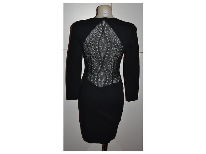 Emilio Pucci Schwarzes Kleid mit Spitzen Details Viscose Größe 40 - Ansicht 4
