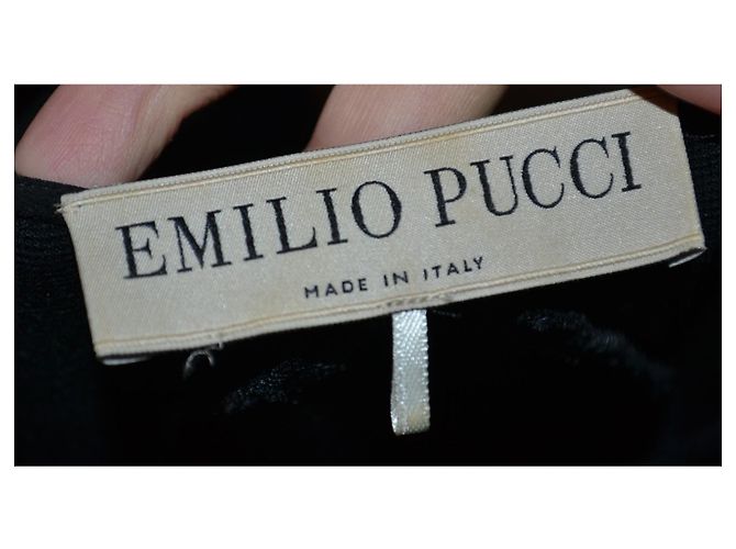 Emilio Pucci Schwarzes Kleid mit Spitzen Details Viscose Größe 40 - Ansicht 6