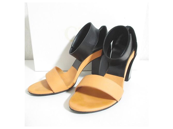 Chloé Sandali in pelle bicolore Chloe Nero Arancione - vista 12