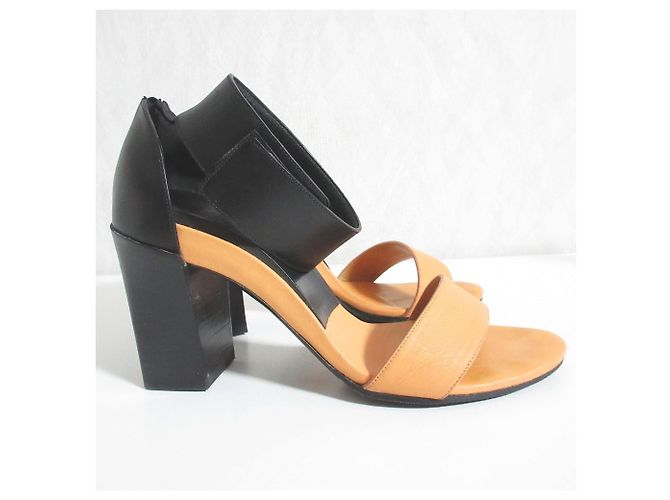 Chloé Sandali in pelle bicolore Chloe Nero Arancione - vista 3