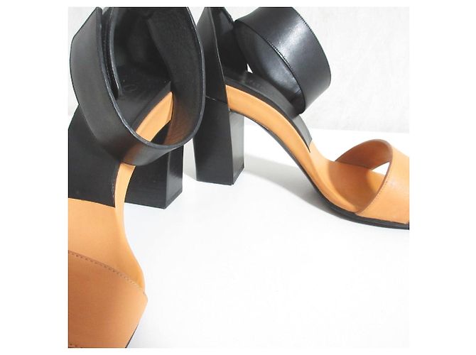 Chloé Sandali in pelle bicolore Chloe Nero Arancione - vista 6