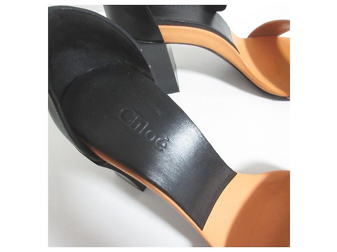Chloé Sandali in pelle bicolore Chloe Nero Arancione - vista 7