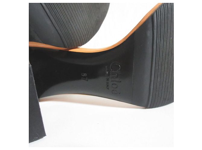 Chloé Sandali in pelle bicolore Chloe Nero Arancione - vista 9