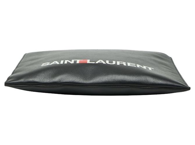Clutch in pelle nera e bianca Saint Laurent Nero Bianco - vista 3