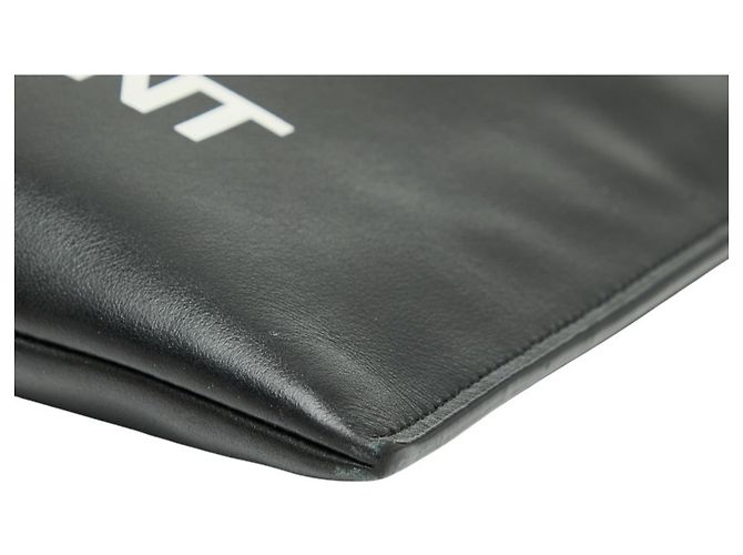 Clutch in pelle nera e bianca Saint Laurent Nero Bianco - vista 4