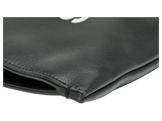 Clutch in pelle nera e bianca Saint Laurent Nero Bianco - vista 5
