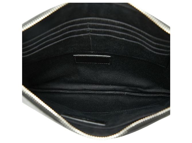 Clutch in pelle nera e bianca Saint Laurent Nero Bianco - vista 7