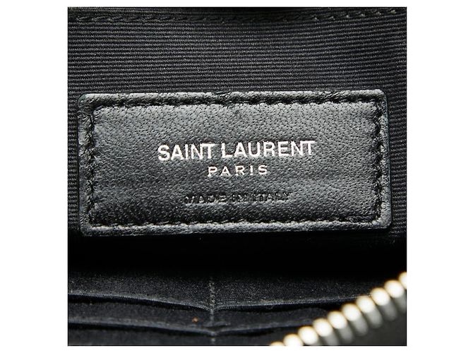 Clutch in pelle nera e bianca Saint Laurent Nero Bianco - vista 8