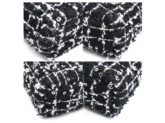 Borsa a spalla mini in tweed nero Chanel con catena - vista 6