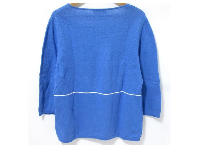 Top de punto Salvatore Ferragamo Blanco Azul - vista 2