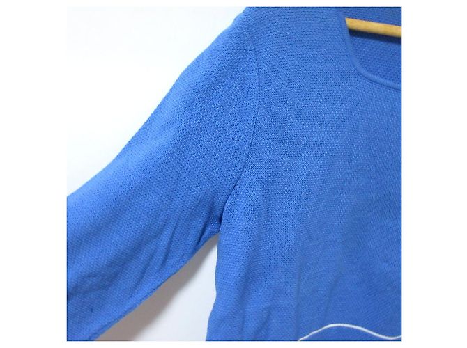 Top de punto Salvatore Ferragamo Blanco Azul - vista 3