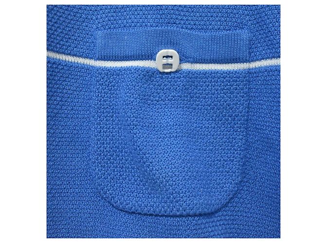 Top de punto Salvatore Ferragamo Blanco Azul - vista 4