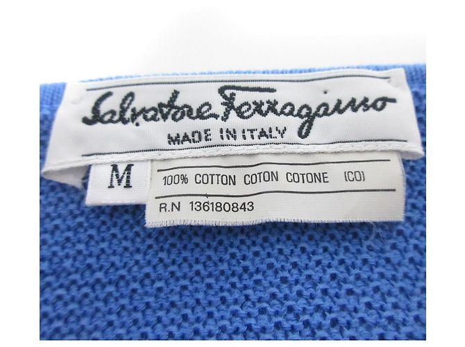 Top de punto Salvatore Ferragamo Blanco Azul - vista 6