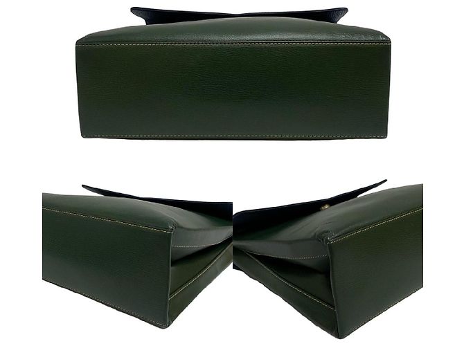 Borsa 2way in pelle Loewe Blu Verde - vista 10