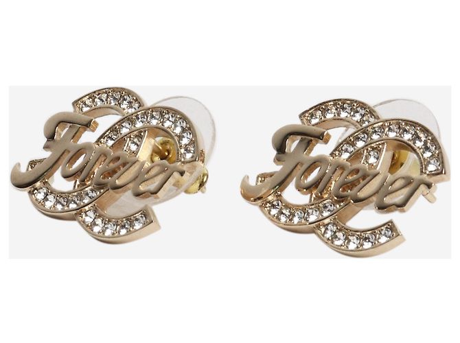 Chanel Orecchini a perno CC in oro per sempre D'oro - vista 2