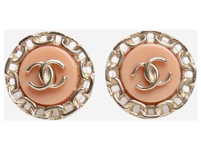 Chanel Orecchini a lobo con catena CC rosa - vista 3