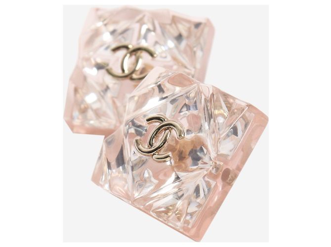 Chanel Punti quadrati in resina rosa - vista 3