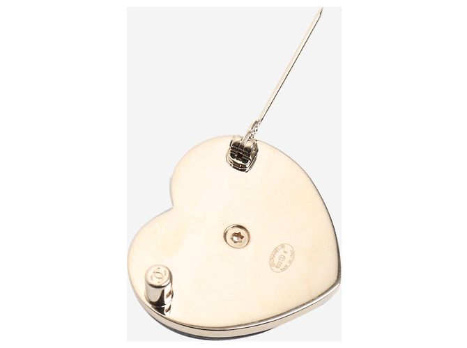 Chanel Spilla cuore CC dorata D'oro - vista 3