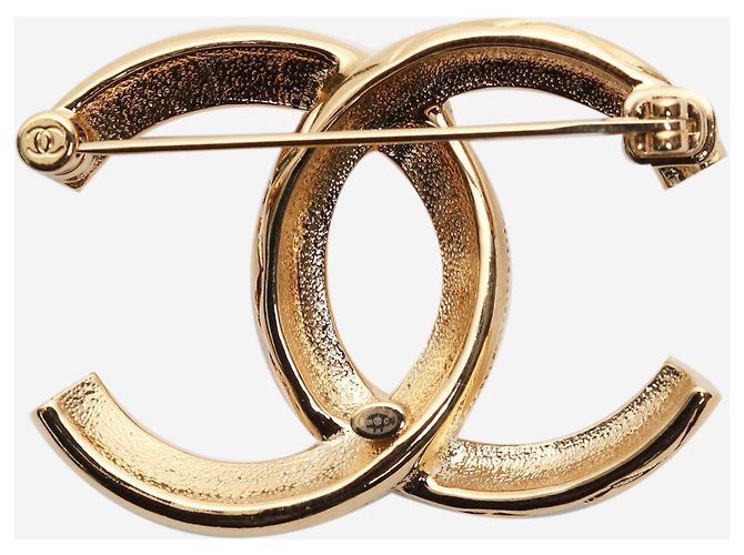 Chanel Spilla in diamante CC dorata D'oro - vista 2