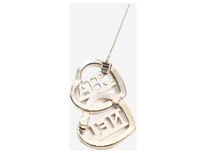 Chanel Spilla doppio cuore in diamante argento - vista 2