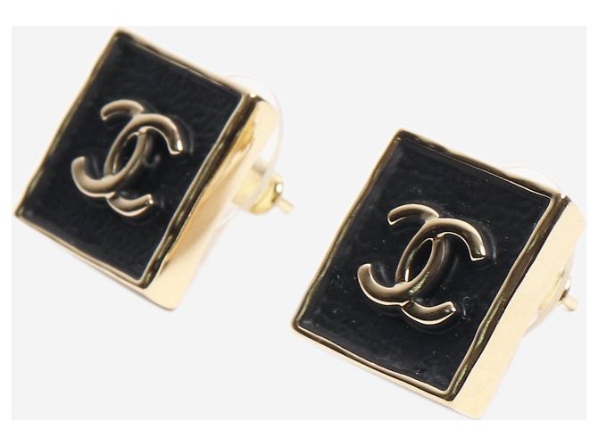 Chanel Chiodi quadrati CC in pelle nera Nero - vista 2