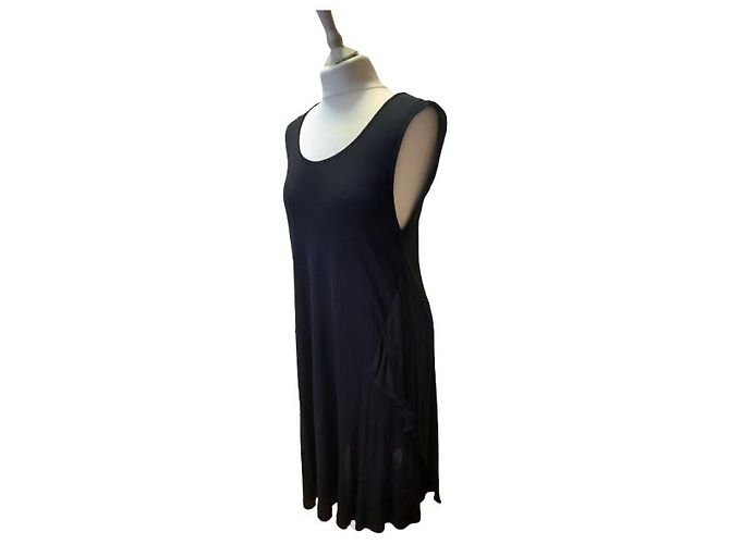 Ärmelloses schwarzes Fuzzi-Kleid aus 100% Viskose - Ansicht 5