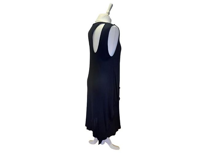 Ärmelloses schwarzes Fuzzi-Kleid aus 100% Viskose - Ansicht 7