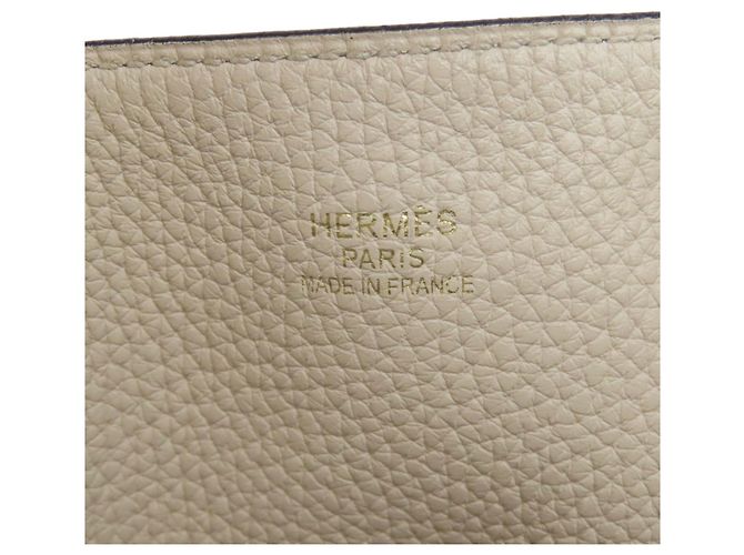 Borsa Tote Double Sens 28 Hermès Marrone Bianco - vista 7