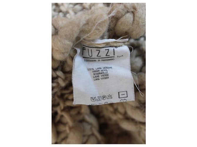 Fuzzi Grande Sciarpa in Maglia Fuzzy Colore Avena Beige - vista 2