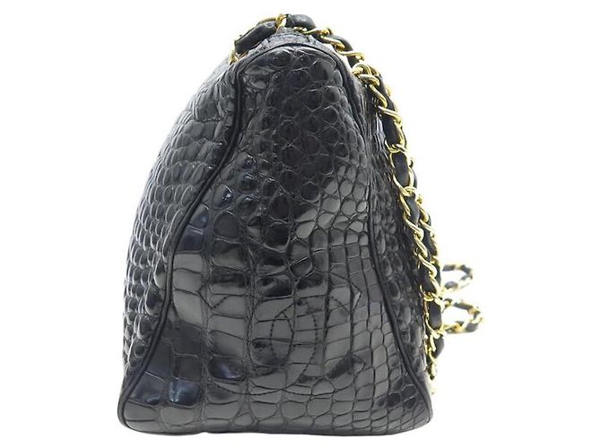 Chanel Bowling Mademoiselle Bolso de Cuero de Cocodrilo Negro - vista 4