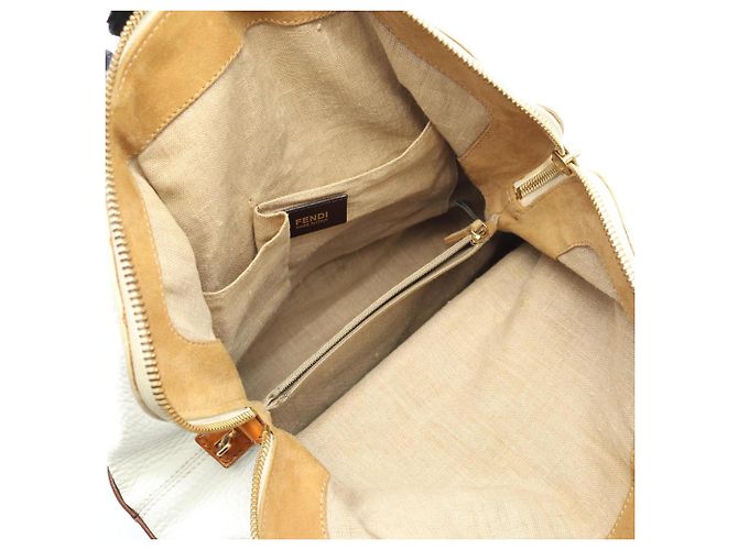 Borsa a Spalla Pecan Fendi Marrone Bianco Blu navy - vista 10