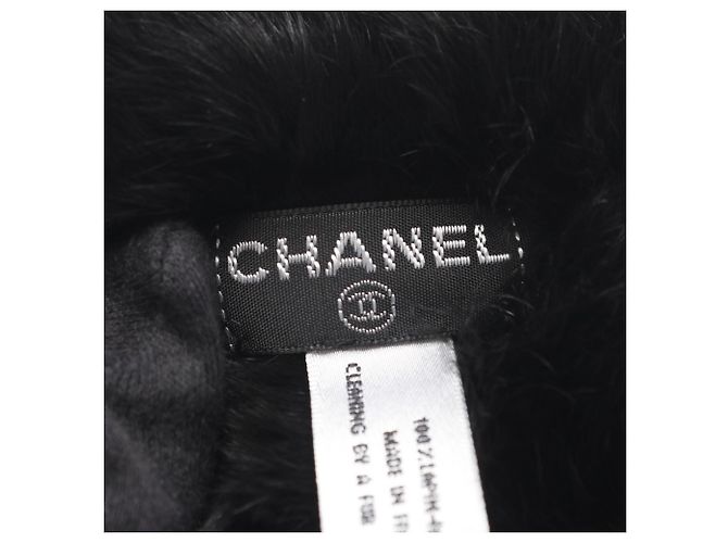 Guanti Chanel Coco Mark Nero Bianco - vista 3