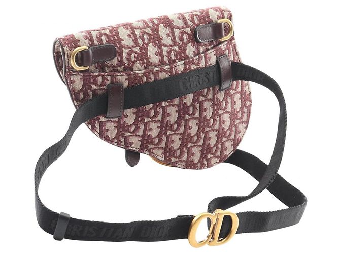 Borsa Saddle Dior Christian Dior Beige Bordò - vista 2