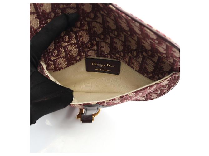 Borsa Saddle Dior Christian Dior Beige Bordò - vista 3